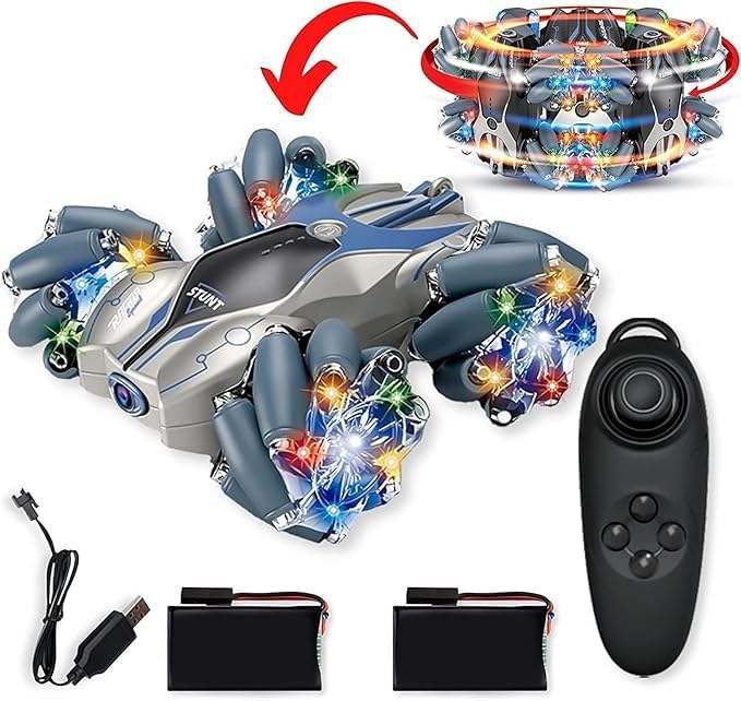 60 Pieces Double Side Remote Control Cars with Rotation Roller Tyres (LED Lights – and Joystick Remote Control)