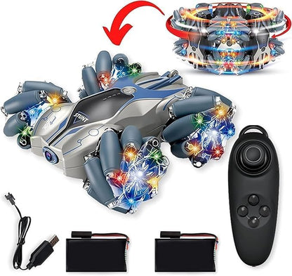 Double Side Remote Control Car with Rotation Roller Tyres, LED Lights, and Joystick Remote Control