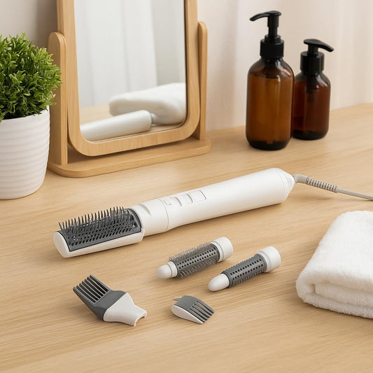 7-in-1 Women Hair Styler - Multi-Functional Hair Tool with Curling Iron, Straightener, Crimper, Blow Dryer & More, Adjustable Heat Settings, Professional Hair Styling for All Hair Types