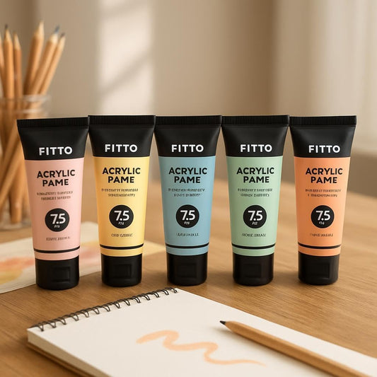 6 Pieces 75ml Acrylic Paint Set with 6 Vibrant Colors for Art & DIY Projects