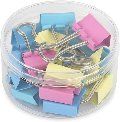 Binder Clips 60 Pack 15mm, Assorted Colors, Office and School Supplies