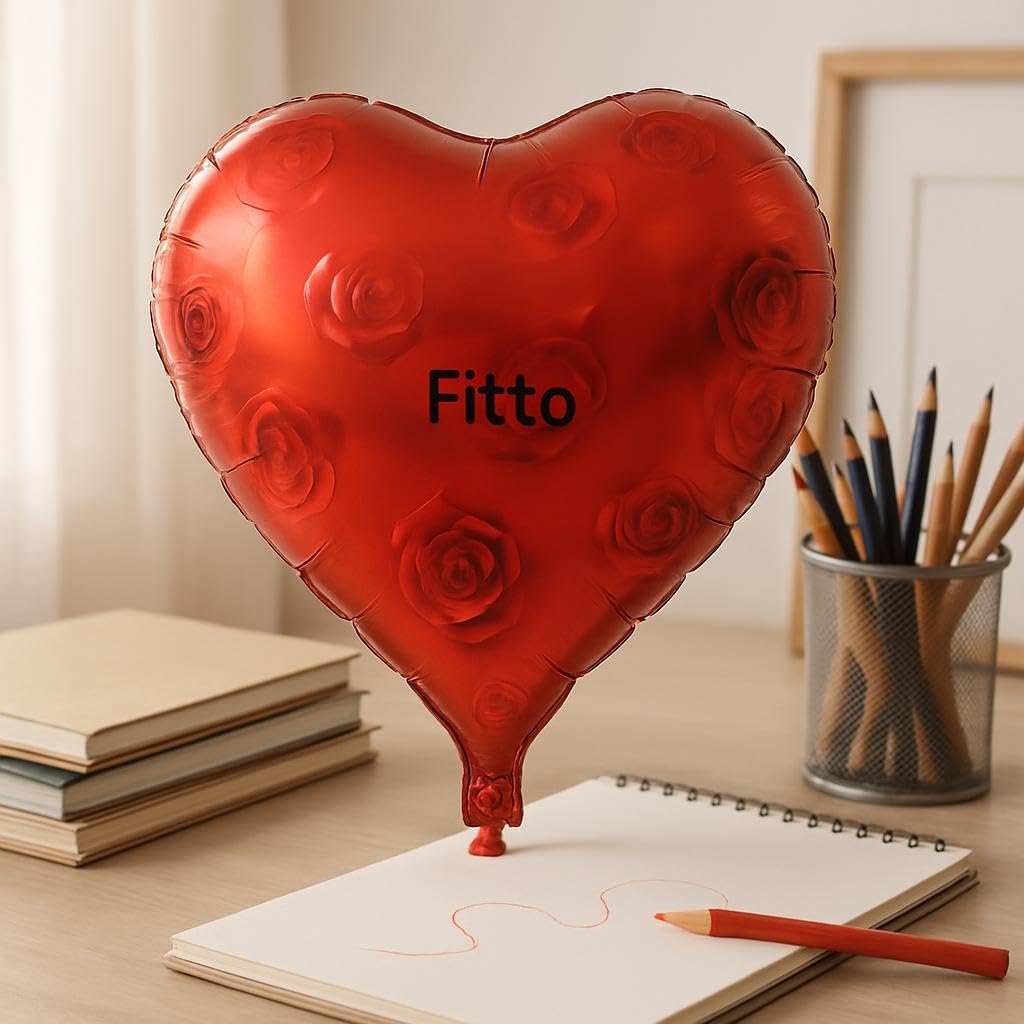 Foil Heart Balloon 18 Inch - Heart Rose Party Decoration for Birthday, Wedding, Special Event