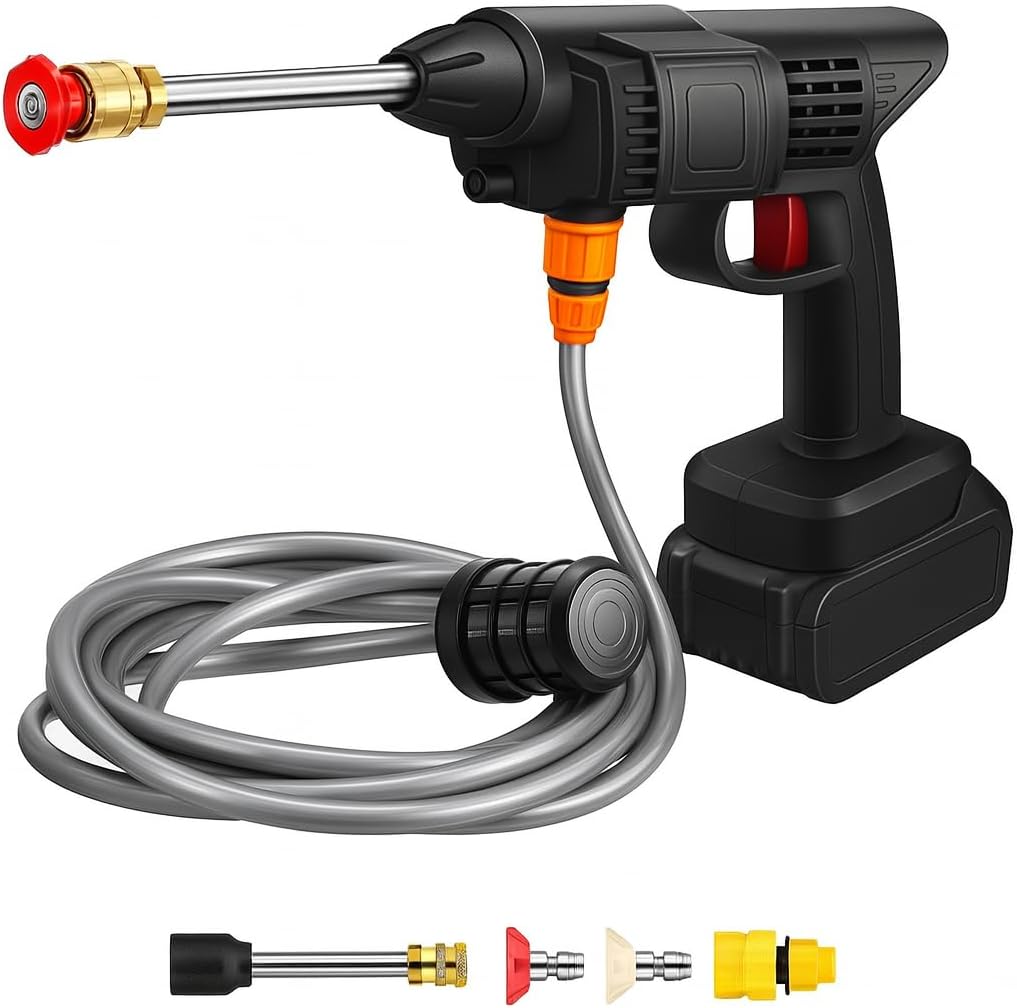 60 Pieces 48V High Pressure Washer - Car Washing Machines (Portable Electric Pressure Cleaner – Powerful 1800W – Ideal for Cars – Bikes – Driveways – Patios & Outdoor Cleaning)