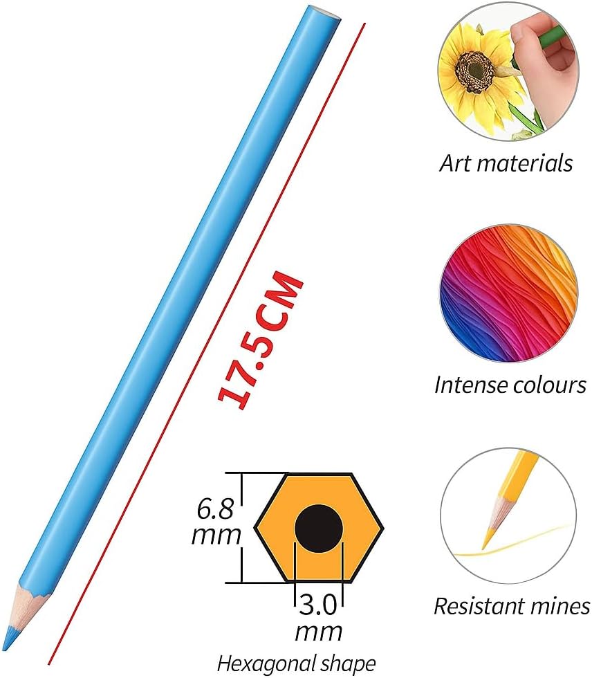 96 Pieces 18 Pieces (2.6mm Color Pencils – 17.5cm – 18 Vibrant Colors)