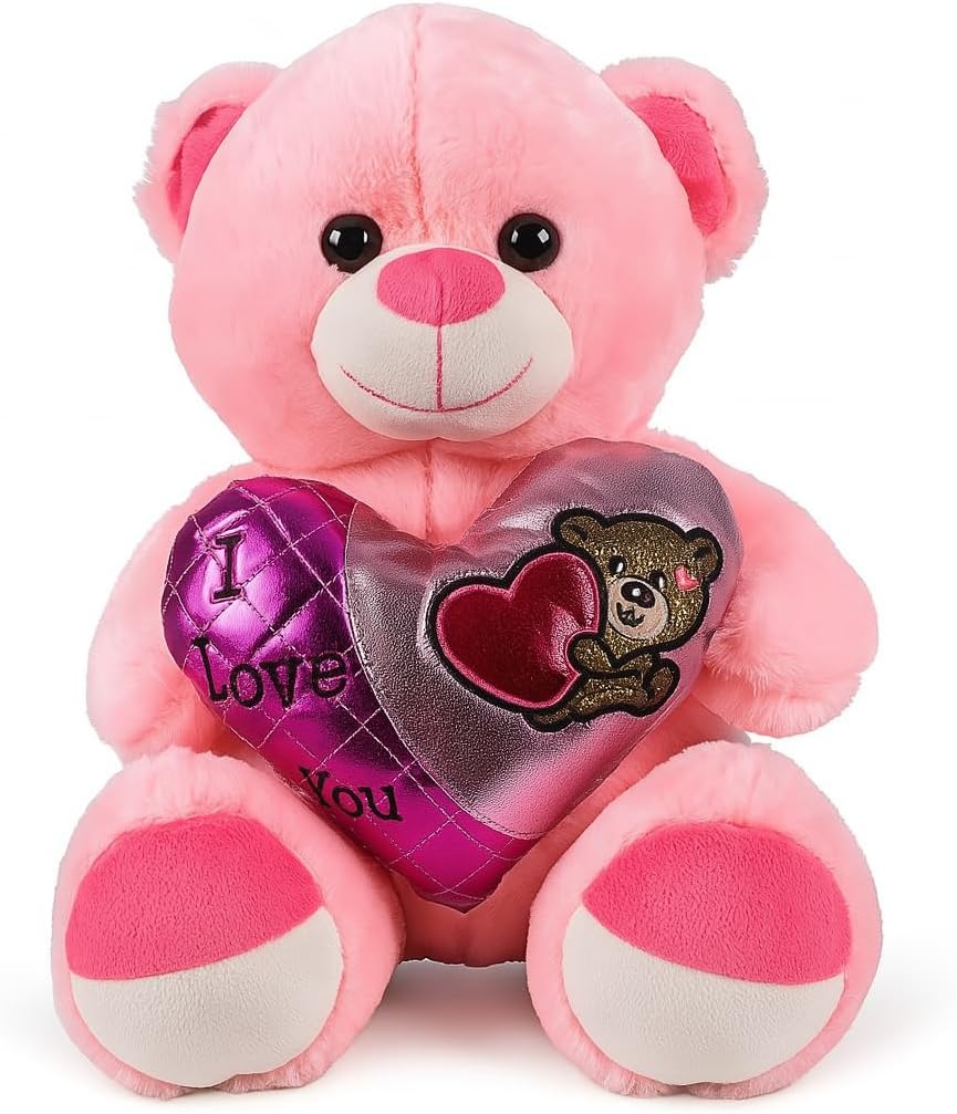 96 Pieces Pink Teddy Bear Plush Toys (30cm - Soft & Cuddly Stuffed Animal – Adorable Gift for Kids – Babies – Girls – Boys - Perfect for Hugging – Snuggling – Birthday Present – Nursery Decoration)
