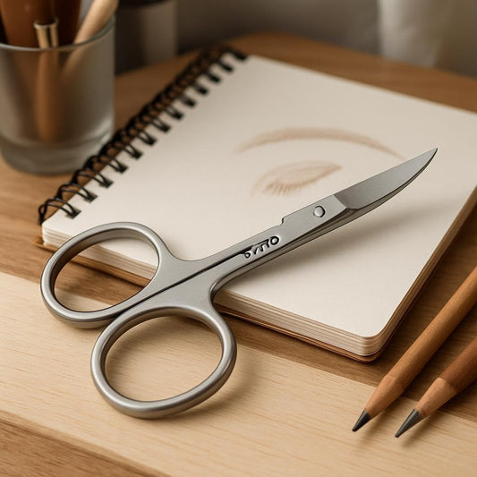 Stainless Steel Scissor with Curved Sharp Edge Blades for Precise Eyebrow Shaping, Professional Eyebrow Trimming Tool, Durable and Easy to Use, Perfect for Eyebrow, Nose, and Facial Hair Care