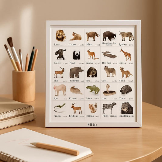 Wild Animal Poster Arabic Wall Art, Safari Zoo Decor