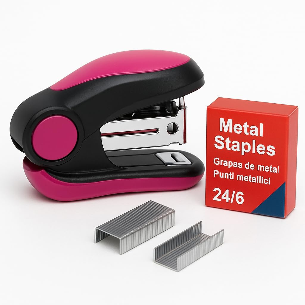 120 Pieces Mini Staplers for 24/6 (26/6 Size Pins – Red)