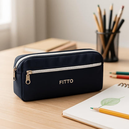 Pencil Case Black 20x6.5x11cm Stationery Organizer for School & Office