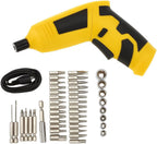 60 Pieces 4V Battery Screwdriver Set 46 in 1 - Rechargeable Cordless Electric Screwdrivers with 2 Torque Settings (LED Light – USB Charging – Ideal for Home Improvement – DIY – Furniture Assembly – Repairs)