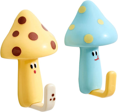 Mushroom Hook Set – Fun Design in Pack of 2 - Blue and Yellow