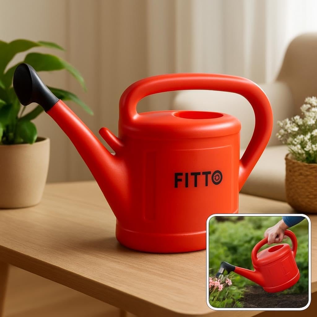 96 Pieces Red Plastic Watering Cans with Long Spout - (5 Litre Capacity)