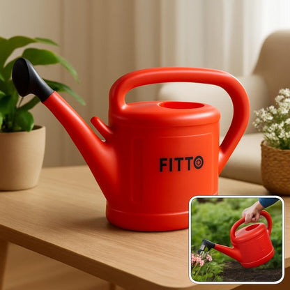 Red Plastic Watering Can with Long Spout - 5 Litre Capacity
