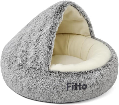 Long Plush Pet Bed - Gray - 50cm
