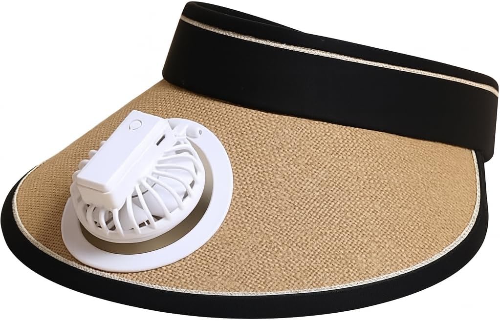 72 Pieces Sun Visor Hats with Built-in Fan (UPF 50+ Adjustable Cooling Fan Cap with 3 Temp Modes – Hands-Free Portable Visor Hat for Sun Protection – Outdoor Sports – Travel – Fishing - Ideal for Women)