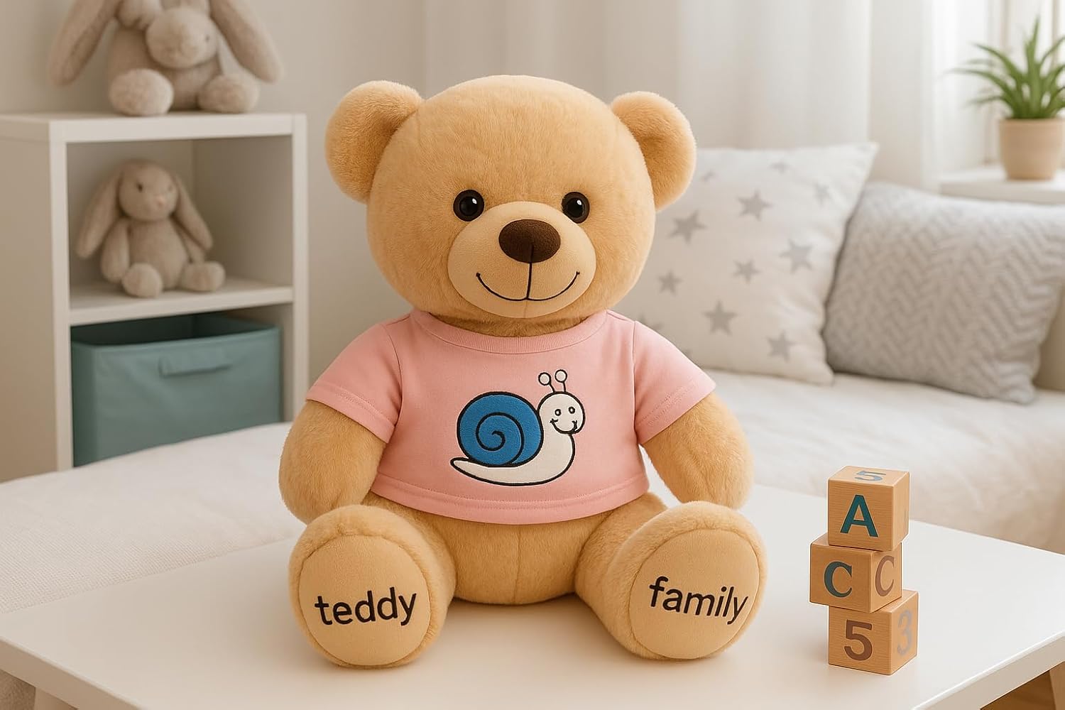 72 Pieces 40cm Teddy Bear Browns with Pink T-Shirt (Plush Stuffed Soft Toy for Kids)