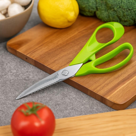 5 in 1 Multi-Purpose Stainless Steel Detachable Kitchen Scissors with Classic Kitchen Knife, Serrated Blade, Fish Scaler, Bone Cutter, Ergonomic Handle – Essential Kitchen Tool Set