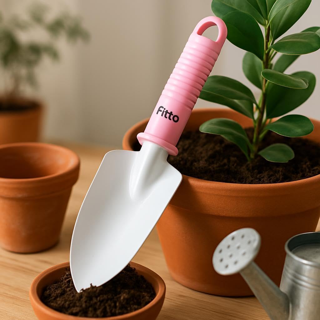 120 Pieces Small Gardening Trowels with White Metal Scoop and Pink Plastic Handle