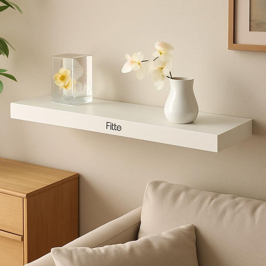 Wall Shelf 80x19.5cm, White Floating Shelf for Home Decor