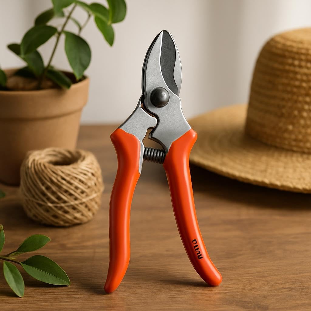 96 Pieces Garden Pruner Shears with Metal Blade and Orange Plastic Handles