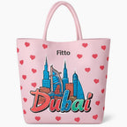 96 Pieces Dubai Camel Canvas Printed Tote Bags (Durable – Eco-Friendly – Pink)