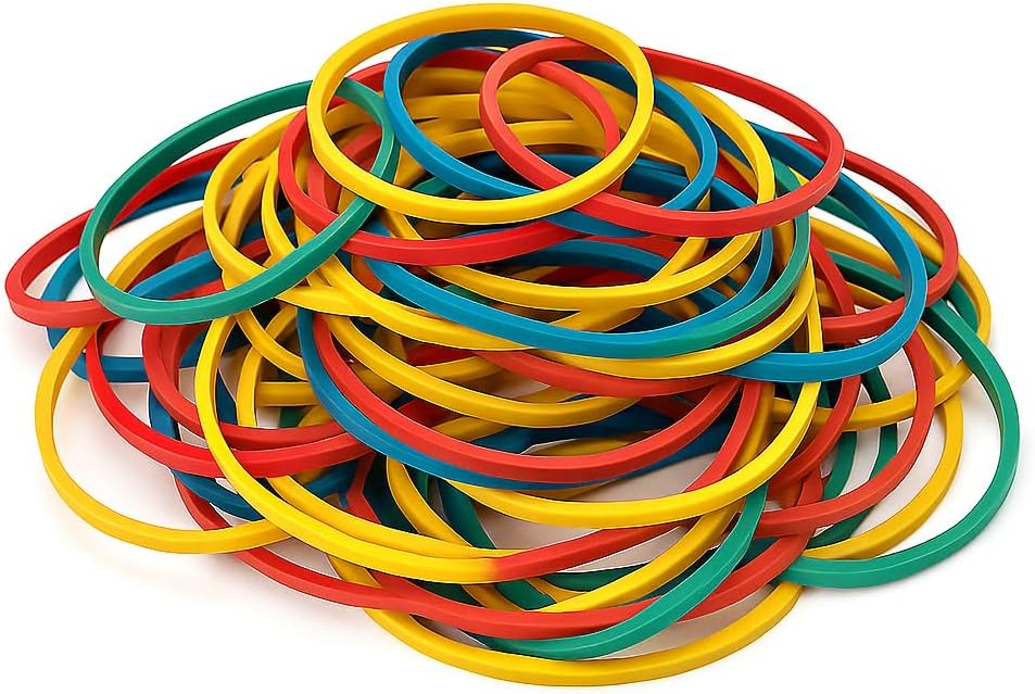 120 Pieces 60g Elastic Rubber Bands (120mm Assorted Colors for Office – Craft & Stationery)