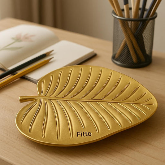 Elegant Leaf Serving Tray 27x31cm – Designer Decorative Home & Table Decor