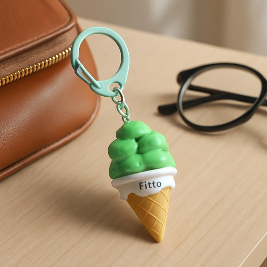 Creative Ice Cream Keychain - PVC & Rubber, Green