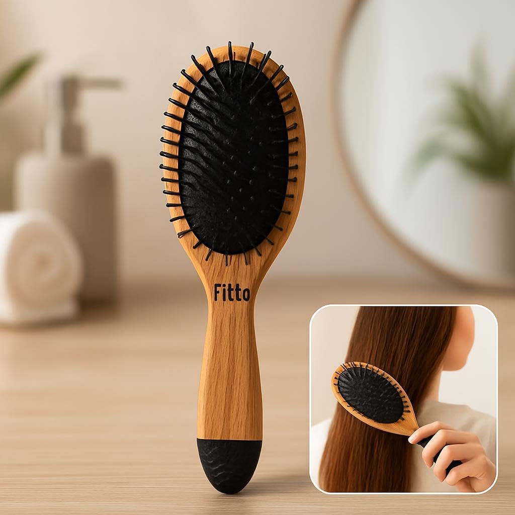 96 Pieces Wooden Paddle Hair Brushes for Men & Women (Brown)