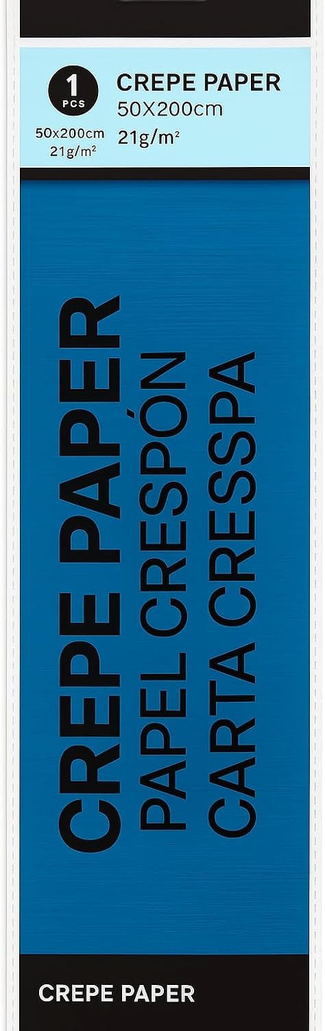 Crepe Paper Roll 200cm x 50cm Dark Blue for Crafts, Decorations, DIY Projects