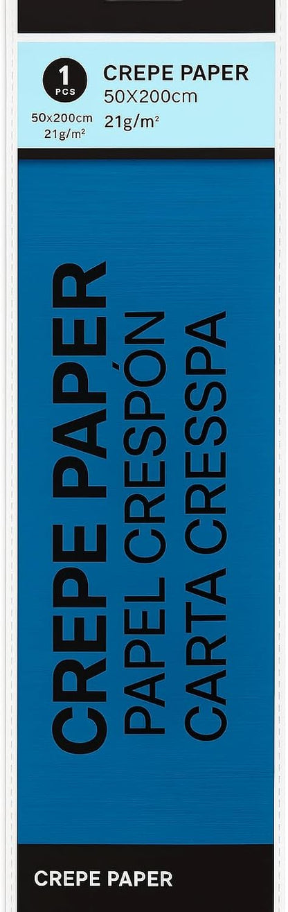 Crepe Paper Roll 200cm x 50cm Dark Blue for Crafts, Decorations, DIY Projects