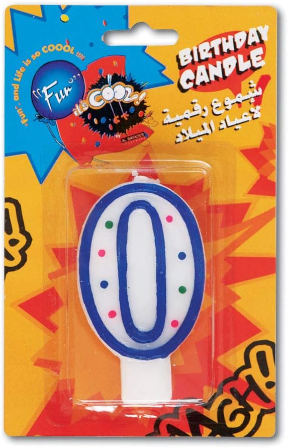 Birthday Candle Number 0, Cake Decoration Candle for Milestone Birthdays - Party Supplies for Birthday Cakes, UAE