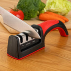 120 Pieces Knife and Scissor Sharpeners (3 Stage – 3-in-1 – Non-Slip Grip – For Knives – Red)