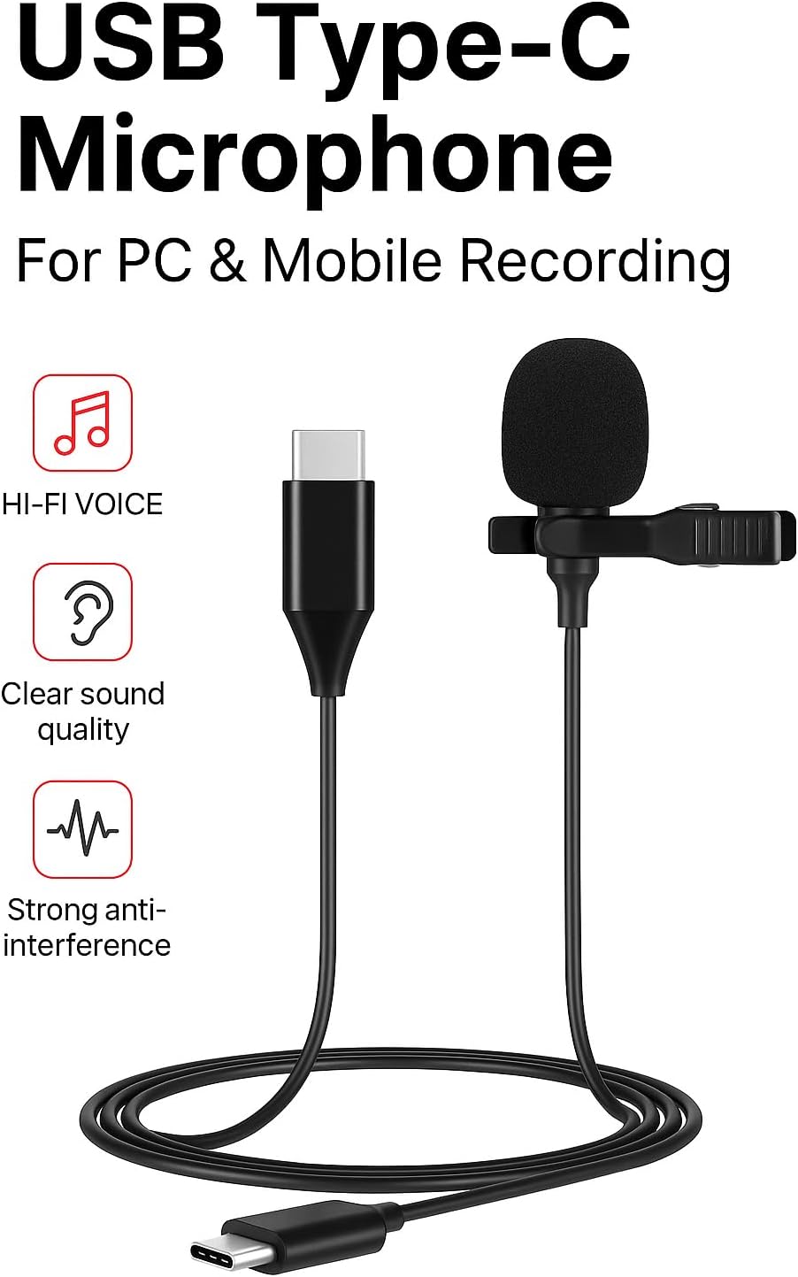 120 Pieces USB Type C Microphones for PC & Mobile Recording