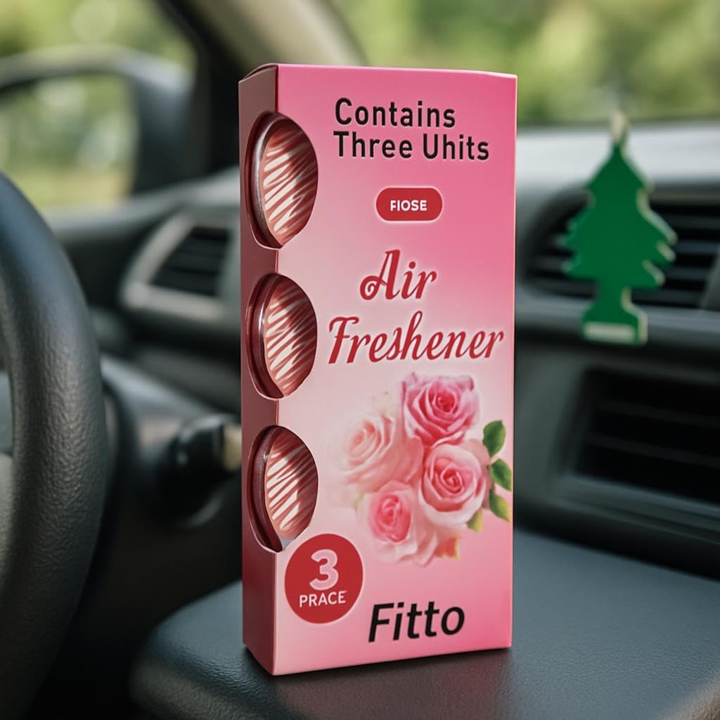 120 Pieces Car Air Freshener Rose Scent Pack ofs (3 Long Lasting Hanging Perfume for Car Interior)