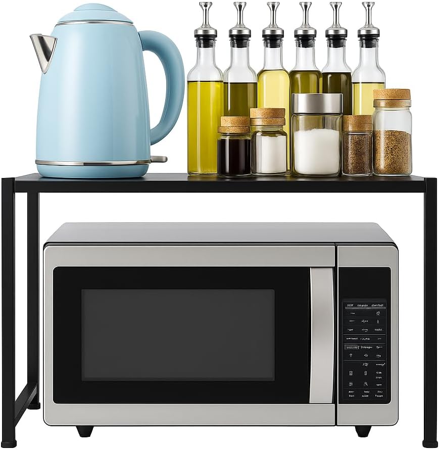 72 Pieces Metal Microwave Stands with Storage Space Above for Kitchen Organization
