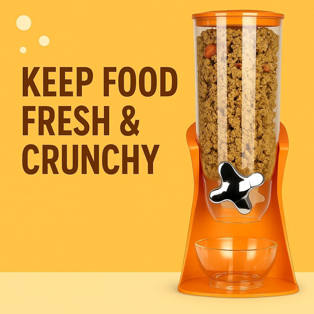 72 Pieces Dry Food Cereal Dispensers (Orange Plastic – White Transparent – For Pet Food Coffee Beans Breakfast – Single Orange)