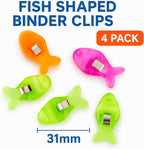 144 Pieces Fish Shaped Binder Clips (31mm Assorted Colors – 4-Pack)