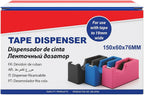 96 Pieces Tape Dispenser 1 Pieces (150MM X 60MM X 76MM – Assorted Colors – Office and Home Use)