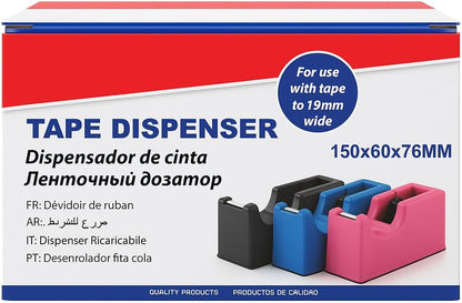 Tape Dispenser 1 PC 150MM X 60MM X 76MM, Assorted Colors, Office and Home Use