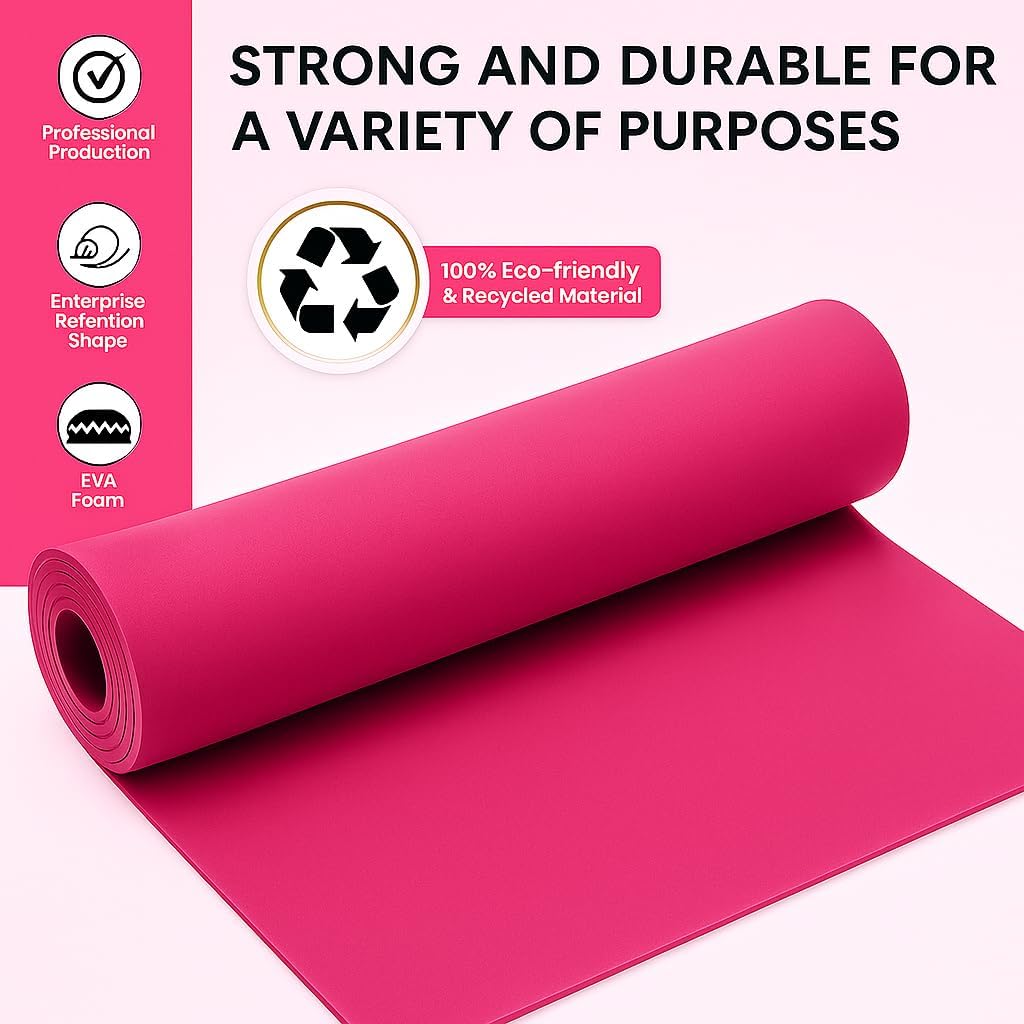 EVA Sponge 60CM x 40CM Pink, Soft Foam Mat for Crafts, DIY Projects, and Home Use