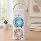 60 Pieces Portable Air Coolers with Humidifying Fan - Mini AC Unit (3 Speeds – 7 LED Lights – USB Powered – Compact & Quiet for Office – Bedroom – Dorm – Outdoor Use - Evaporative Air Cooler for Personal Cooling)