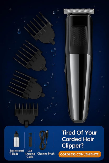 Electric Hair Clipper, USB Rechargeable, Low Noise, Professional, Cordless, For Men