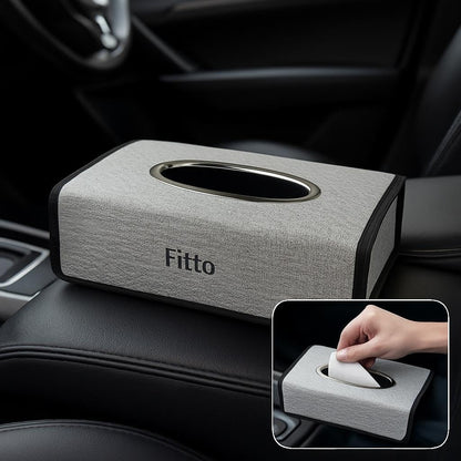 Elegant Openable Tissue Box for Car, Ash color