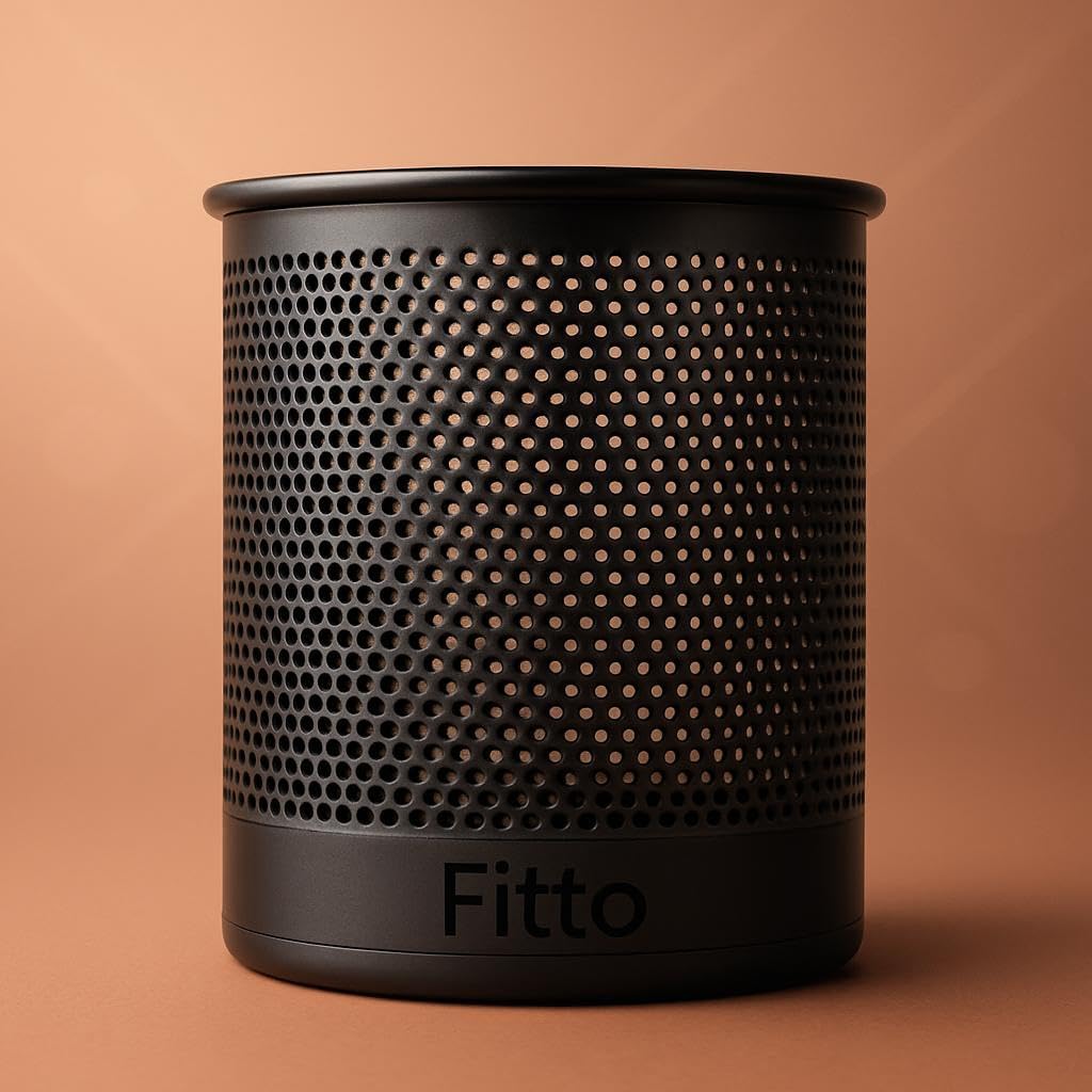 Round Pen Holder 10x8cm Black for Office Desk Organization