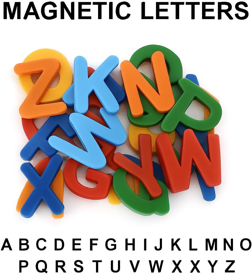 96 Pieces Magnetice English Letters 26pcs (Upper Case – Assorted Colors for Home & Office)