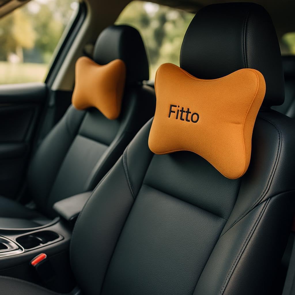 96 Pieces Car Headrest Neck Cushion Pillows (pack of 2 – Orange)