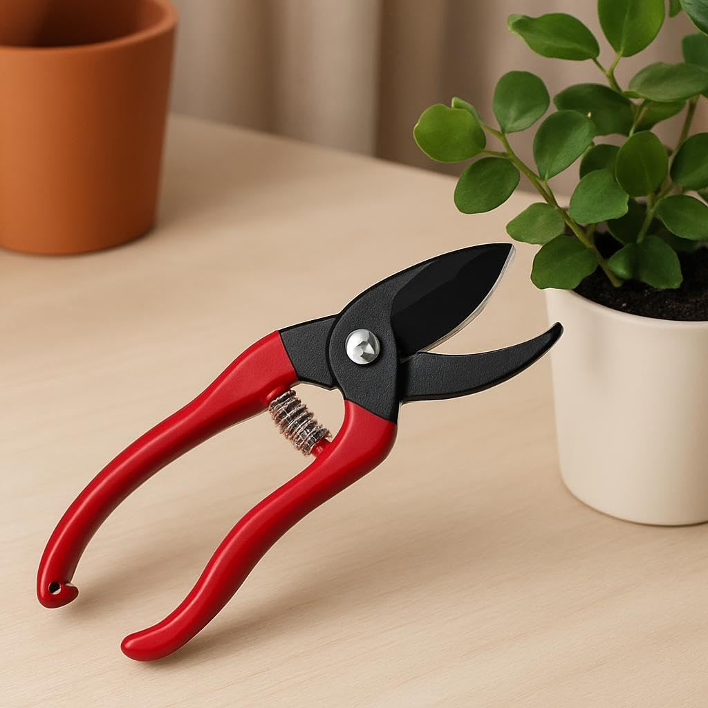 96 Pieces Red-Handled Pruning Shears with Spring Mechanism for Easy Plant Cutting