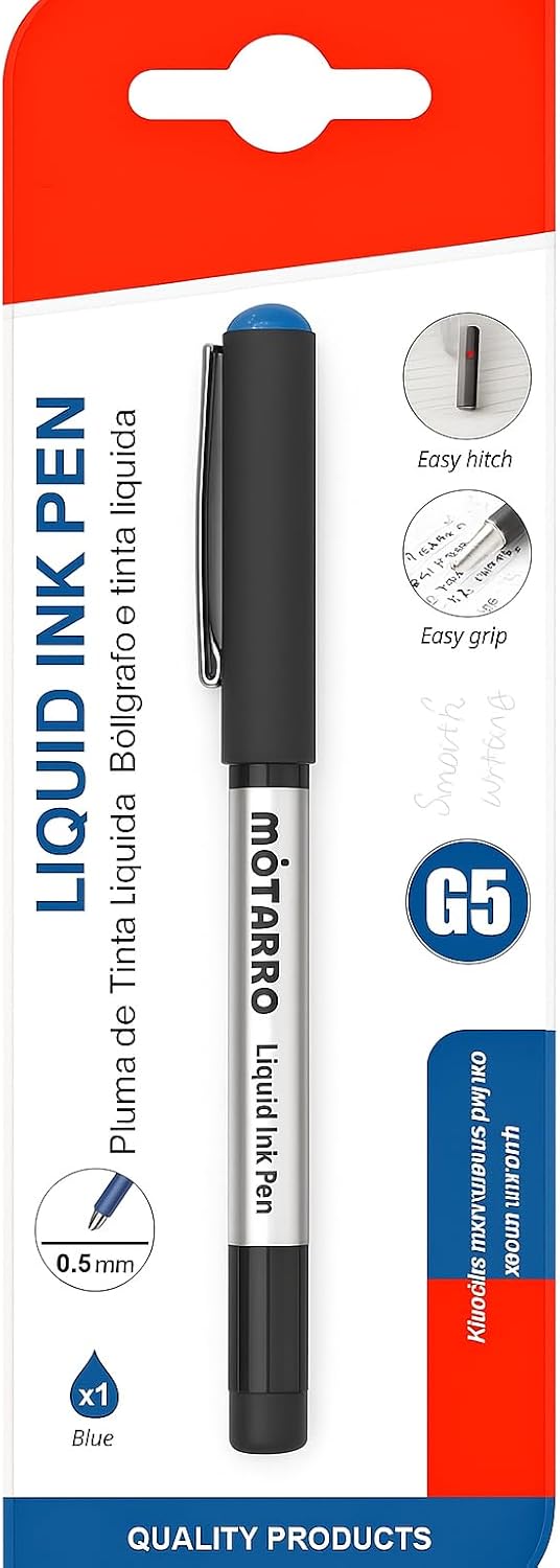 Liquid Ink Pen 0.5mm Gray, 14cm, Smooth Writing, Office & School Supplies