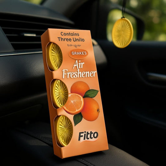 Car Air Freshener Orange Scent Pack of 3 Long Lasting Hanging Perfume for Car Interior